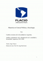 Cambios recientes de la fecundidad en Argentina