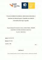 El acceso al cuidado de las infancias y adolescencias involucradas en situaciones de violencia de género y femicidios en la ciudad de General Roca, Rio Negro, Argentina