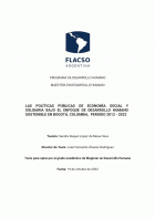 Las políticas públicas de economía social y solidaria bajo el enfoque de desarrollo humano sostenible en Bogotá, Colombia, período 2012 - 2022
