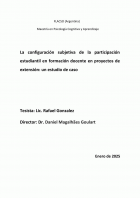 La configuración subjetiva de la participación estudiantil en formación docente en proyectos de extensión