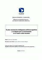 El plan nacional de inteligencia artificial argentino y la disputa por el conocimiento en el nuevo orden mundial
