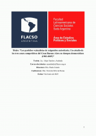 Los partidos vecinalistas de raigambre autoritaria. Un estudio de los tres casos competitivos del Gran Buenos Aires en tiempos democráticos ( 1983 - 2007 )