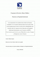 La incorporación de consideraciones desde las finanzas sostenibles a los Acuerdos Internacionales de Inversión (AII) como propuesta para evitar la erosión de las flexibilidades del Acuerdo sobre los Aspectos de los Derechos de Propiedad Intelectual relacionados con el Comercio (ADPIC)