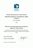 Educación como política pública para la adaptación y mitigación al cambio climático