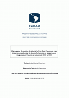 El programa de medios de vida de la Cruz Roja Panameña y su impacto para alcanzar el desarrollo humano en las personas refugiadas en Panamá en el periodo 2020 al 2023